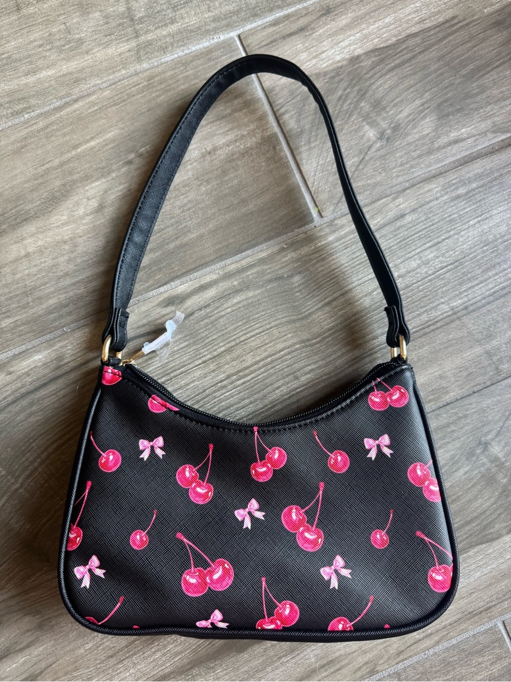 Black Cherry Print Shoulder Bag